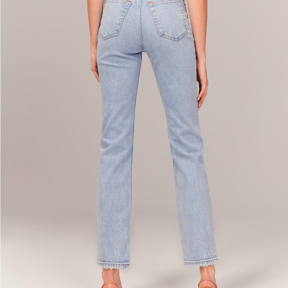 Abercrombie & Fitch Blue The Ankle Straight Ultra High Rise Leg Jeans - Picture 4 of 10